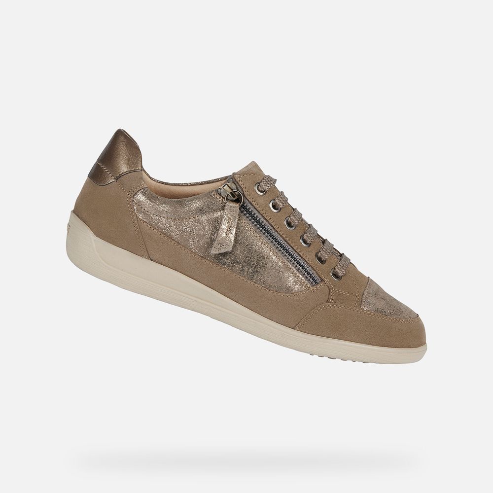 Geox Sneakers Dark Beige Myria - Geox Womens Shoes - AXYUQR453